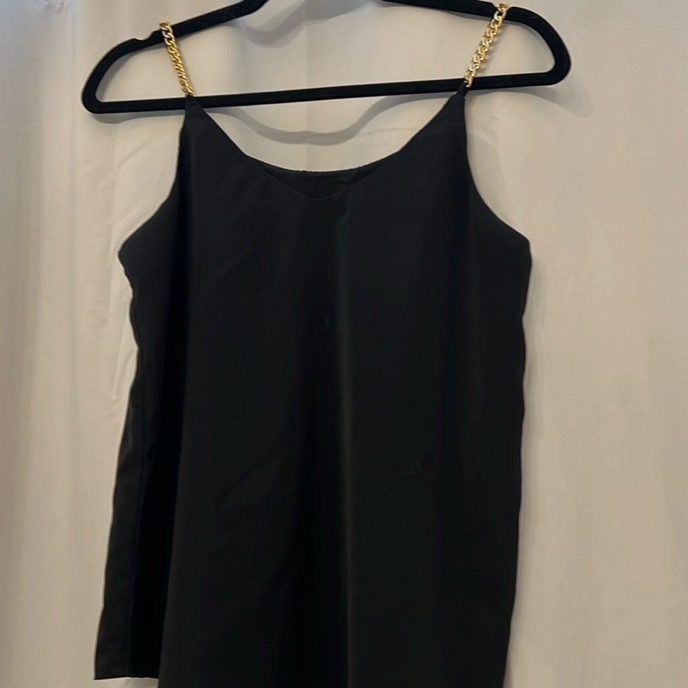 Black tank with gold chain straps. Great condition only worn for photo shoots
